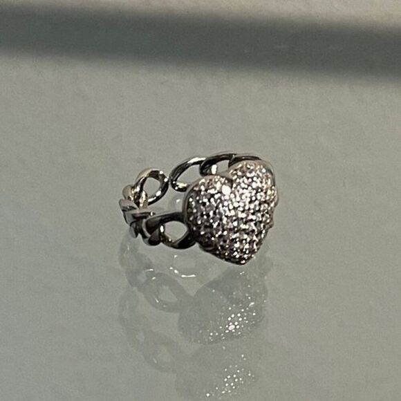 The Open Heart Ring adjustable link ring in 925 - Picture 6 of 6